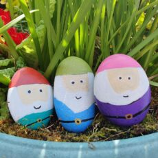 Gnome stones in a pot